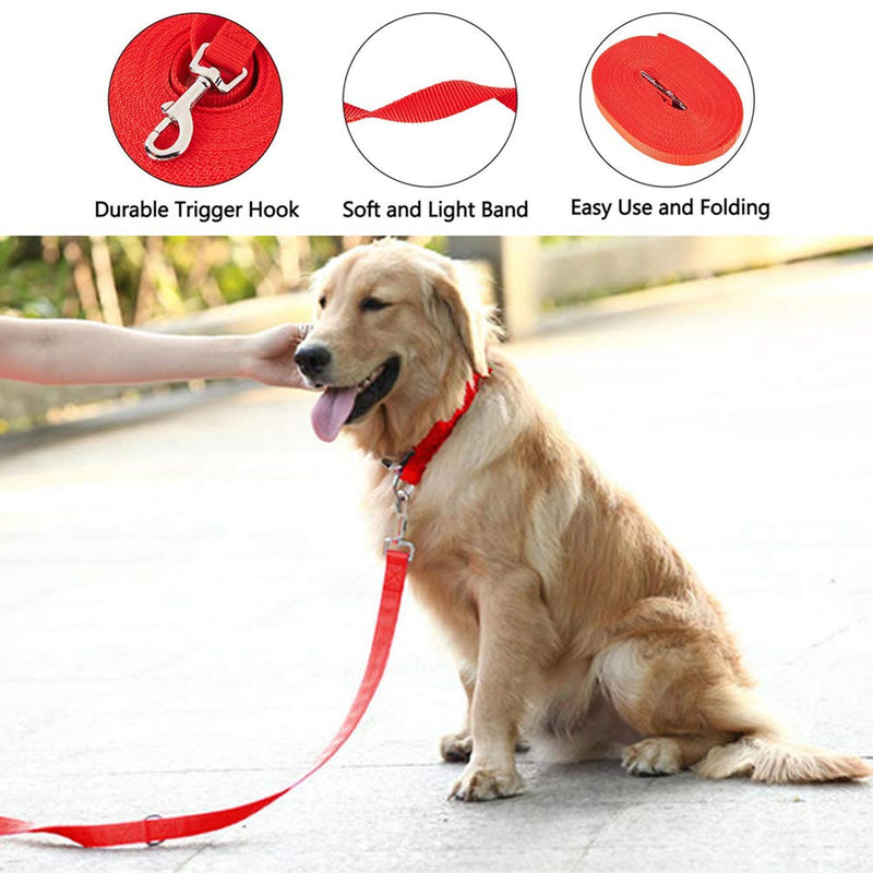 iNeego Dog Training Lead 15m/50ft Long Dog Lead for Training Lead for Dog Puppy Training Lead Long Line Dog Lead for Large, Medium and Small Dogs (15M/50FT, Red) - PawsPlanet Australia