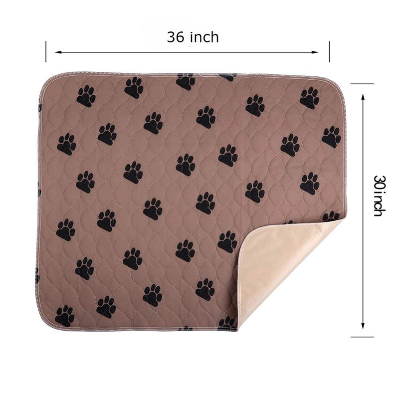 [Australia] - PREMIUM CARE 2 Pack Washable and Reusable Pet Training Pad Waterproof Dog and Puppy Pads for Housebreaking, Travel, Incontinence Underpads 30"x36" (2 Pack) Brown 