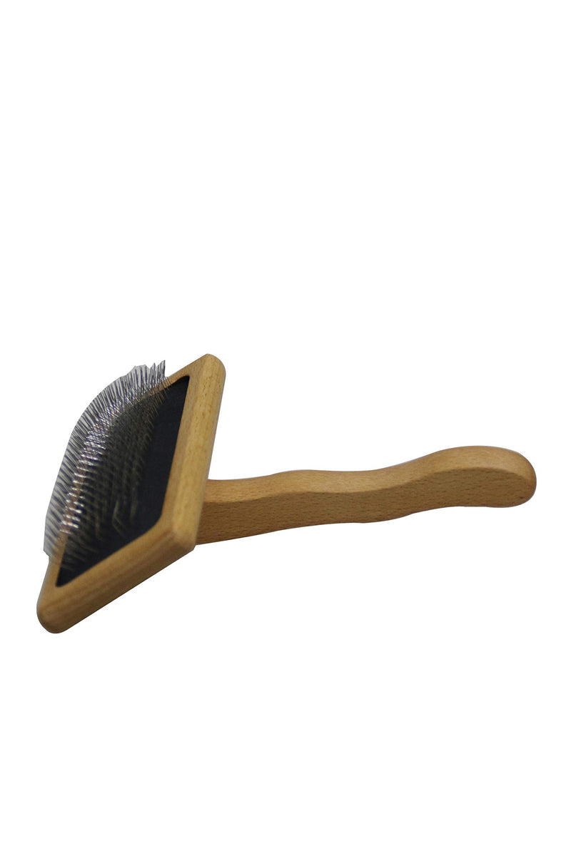 [Australia] - Professional Dog Grooming Slicker Brush, Beautiful Wood Design, Rounded Pinheads for Pain Free Dematting and Minimal Hair Damage 