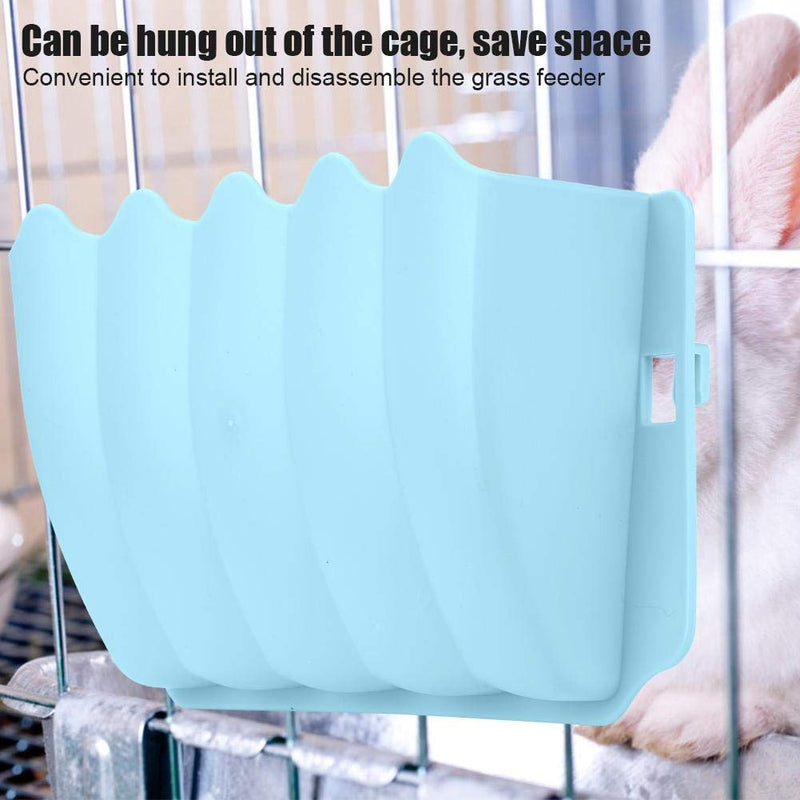 Hay Rack, Rabbit Grass Feeder Plastic Hanging Hay Manger Hay Bowl External Shelf for Rabbit Bunny Guinea PigChinchilla 9.8x6.2x2.7in(Blue) Blue - PawsPlanet Australia