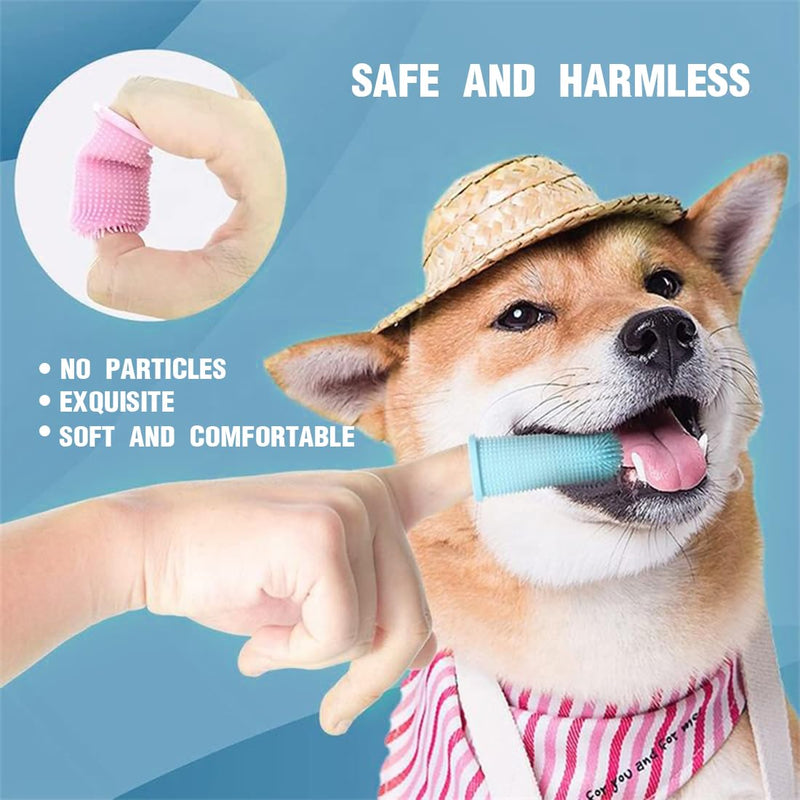 EODKSE Teeth cleaning for dogs - Dog toothbrush (4 pieces) - Especially for small dogs - Effective dental care against tartar and bad breath - Suitable for small, medium and large dogs, - PawsPlanet Australia