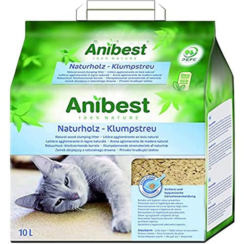 Anibest cat litter, clumping litter granules for cats, 100% natural & odor-binding litter, absorbent & sustainable clumping litter for the cat litter box, easy to dose, 4.3 kg/10 l - PawsPlanet Australia