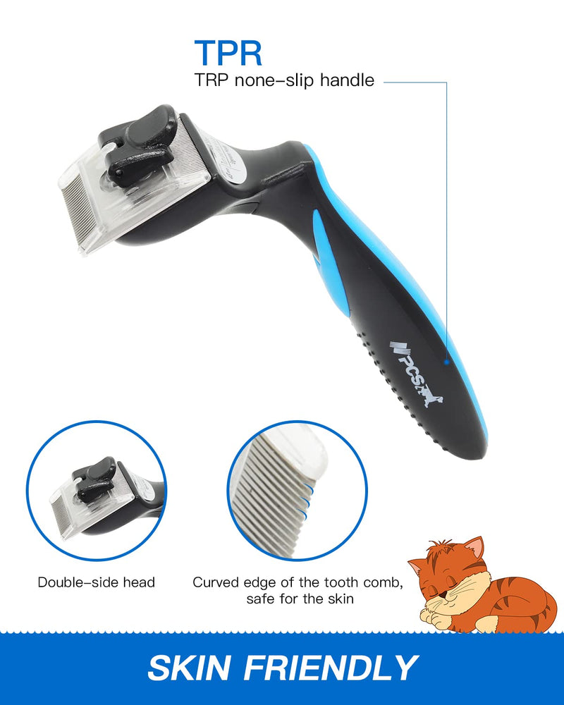 Dog Brush, Cat Shedding Brush Effectively Reduces Shedding by up to 90%, Dual Edge Design with Heavy Duty Stainless Steel Hair Removal Tool with Non-Slip Handle, Suitable for Cats, Dogs, Horses(Small) - PawsPlanet Australia