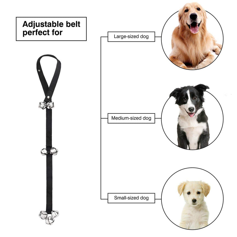 [Australia] - FOLKSMATE Dog Doorbells for Potty Training 2 Pack Potty Bells with 7 Extra Loud Bells Adjustable for Dog Training, Housebreaking 1pack Black 