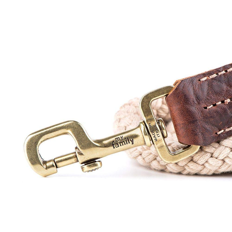 My Family Leather leashes Made in Italy EL Paso Collection 2,2/110 cm Brown - PawsPlanet Australia