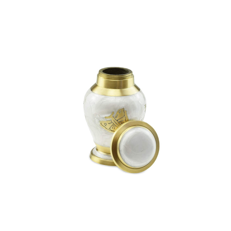 Cherished Urns Kaleidoscope White Pearl Butterfly Keepsake Cremation Urn for Ashes - PawsPlanet Australia