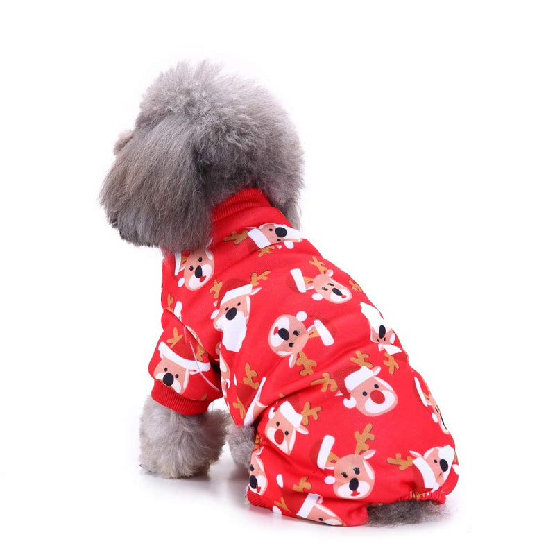 KEESIN Small Dog Hoodies,Pet Dog Coat Clothes,Christmas Moose Winter Warm Sweater (S) S - PawsPlanet Australia