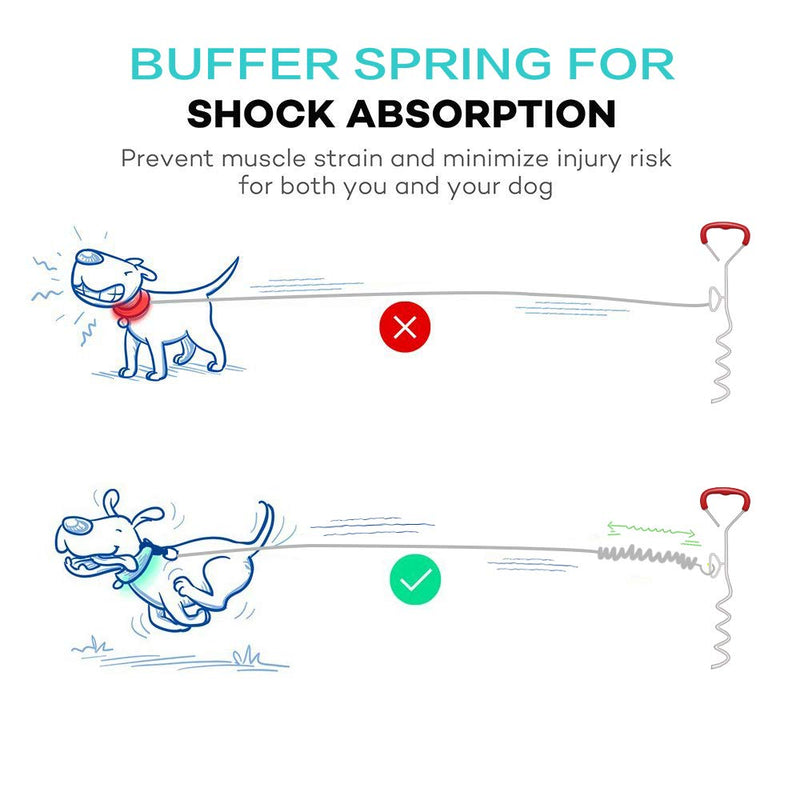 [Australia] - Dog Runner Tie Out Cable,Dog Run Leash with Shock Absorbing Spring,Durable and Lightweight Swivel Hook for Yard and Camping,Rust-Proof Pet Runner Leash for Medium to Large Dogs Up to 250lbs 60lbs/20ft 