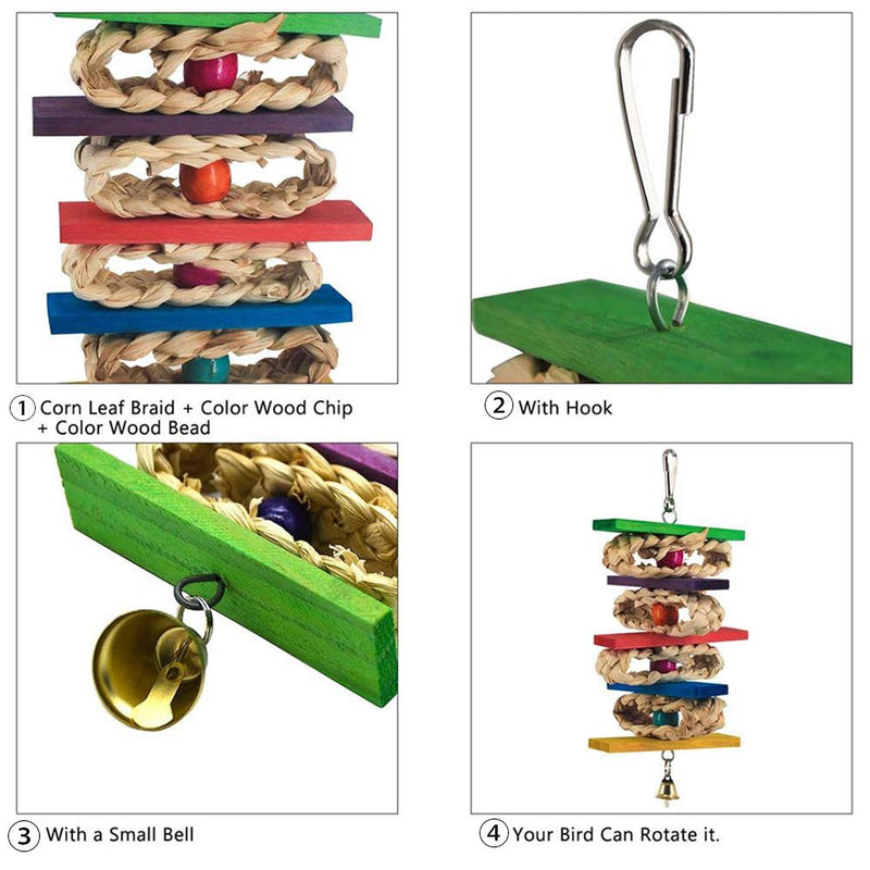 [Australia] - kathson Bird Toys, Parrot Hanging Colorful Toy, Rattan Balls Chewing Toys Suitable for Small and Medium Pet Birds Like Parakeet,Conure,Lovebirds,Finches(2 Pack) 