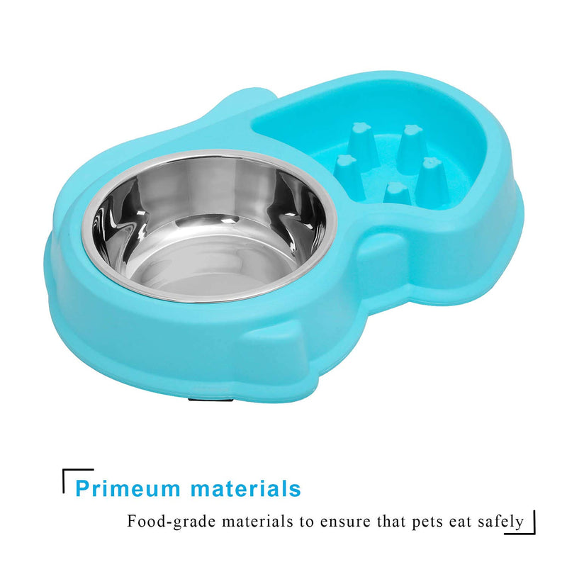 [Australia] - UPSKY Slow Feeder Dog Bowl Fun Feeder No Chocking Slow Feeder Bloat Stop Dog Cat Food Water Bowl Blue 