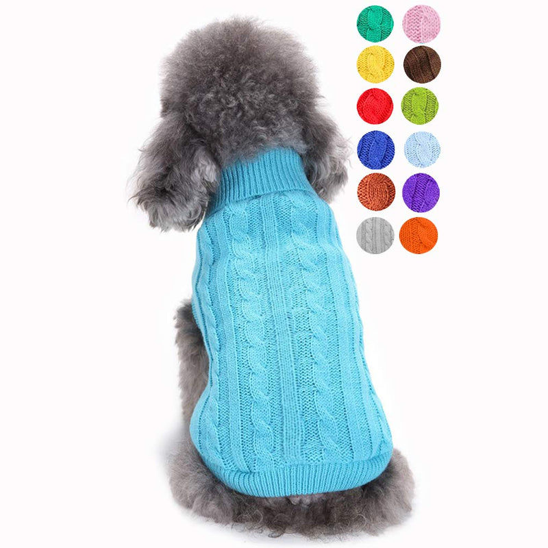 Dog Sweater, Warm Pet Sweater, Dog Sweaters for Small Dogs Medium Dogs Large Dogs, Cute Knitted Classic Cat Sweater Dog Clothes Coat for Girls Boys Dog Puppy Cat XX-Small Blue - PawsPlanet Australia