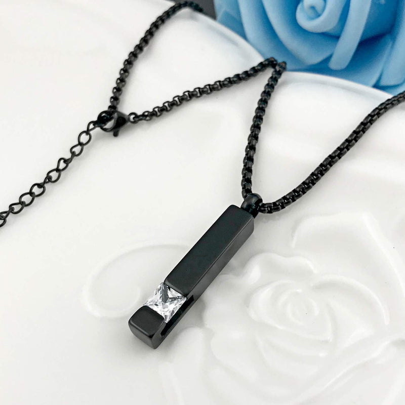 Birthstone Cuboid Locket Urn Necklaces for Ashes Cremation Jewellery Urns for Human Ashes Memorial Urn Keepsake Pendant April - PawsPlanet Australia