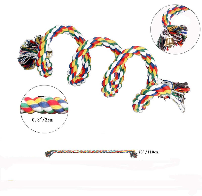 [Australia] - Yuecoofei Parrot Rope Perch Cotton Rope Bird Perch with Bell Climbing Stand Bar Bird Bungee Toy Parrot Chew Toys?Bird Perch, Rope Bungee Bird Toy 