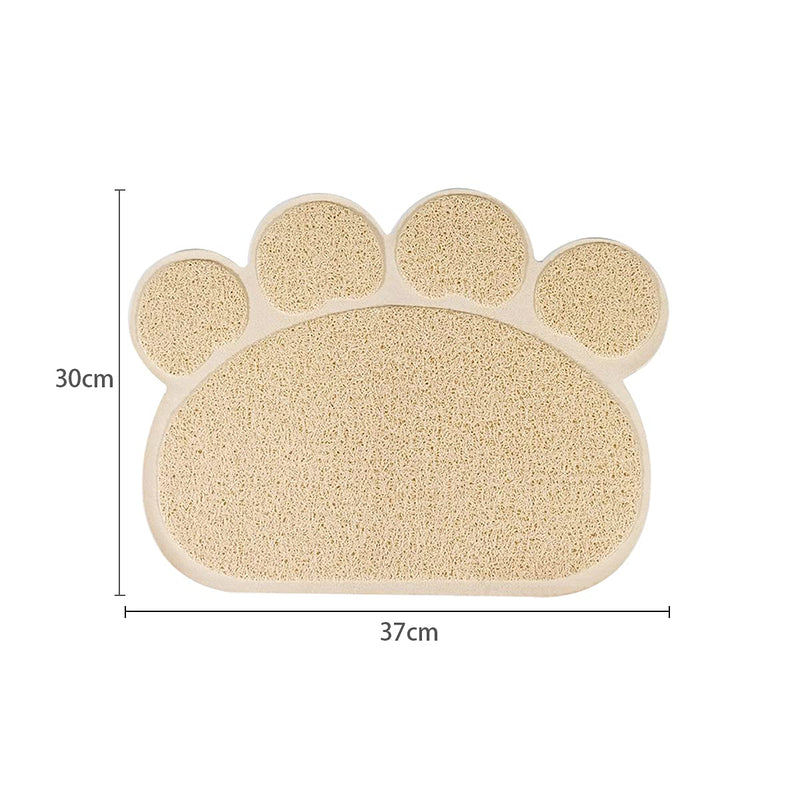 Pet Feeding Mat, Non Slip Waterproof Bowl Mat for Dog and Cat, 30 * 37cm(11.8 * 14.6inch) (Beige) Beige - PawsPlanet Australia