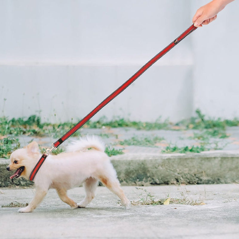 [Australia] - HiGuard Heavy Duty Reflective Dog Leash - 1.2m Reflective Strip with Comfortable Padded Handle - 6ft Long Dog Walking Leash for Large, Middle, Small Dogs Red 