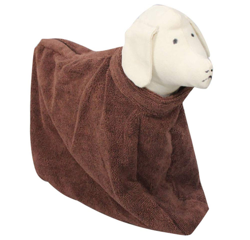 Morezi Dog Bathrobe Towel, Dry Fast Dog Bag, Microfibre Fast Drying Super Absorbent Pet Dog Cat Bath Robe Towel - Brown - XSmall - PawsPlanet Australia