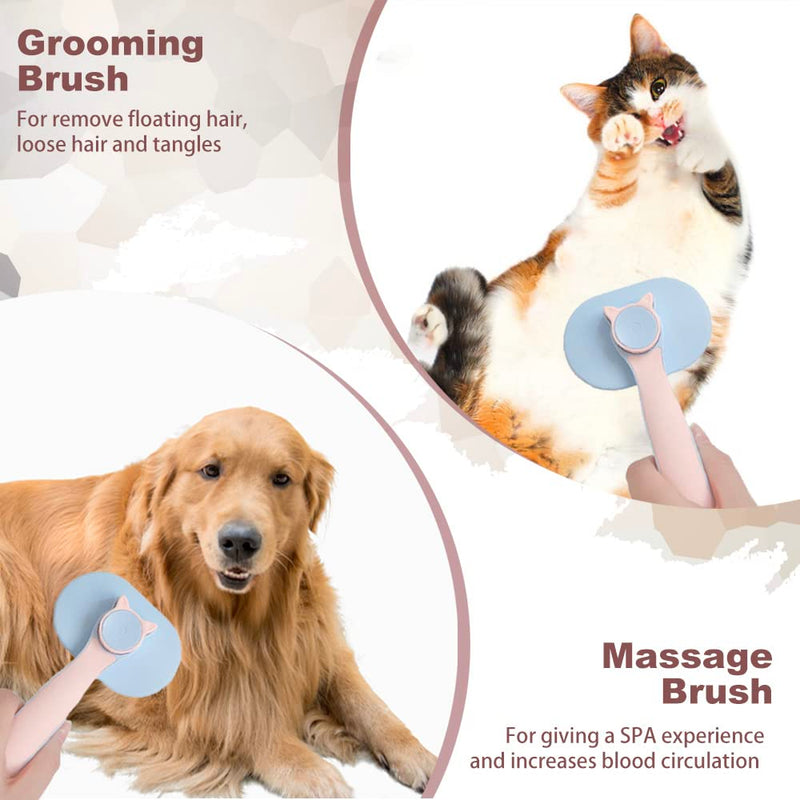 Cat brush, self-cleaning pet brush, for long hair and short hair, removing loose fur and dirt - PawsPlanet Australia