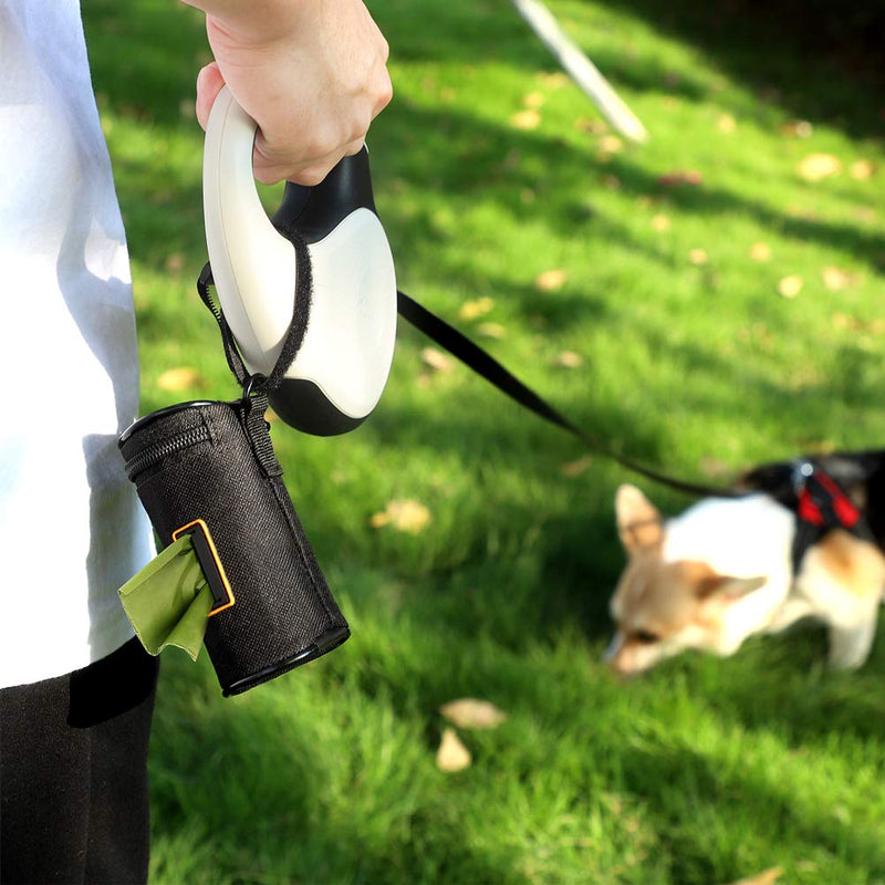 [Australia] - MalsiPree Dog Poop Bag Holder Leash Attachment, Dog Waste Bag Dispenser with Stainless Steel Carabiner Clip & Adjustable Strap Fit for Any Dog Leash & Poopbag 