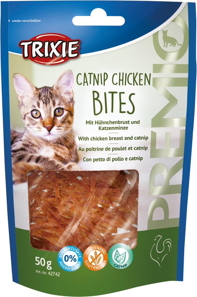 Trixie 42742 PREMIO Catnip Chicken Bites, 50 g 50 g (pack of 1) - PawsPlanet Australia