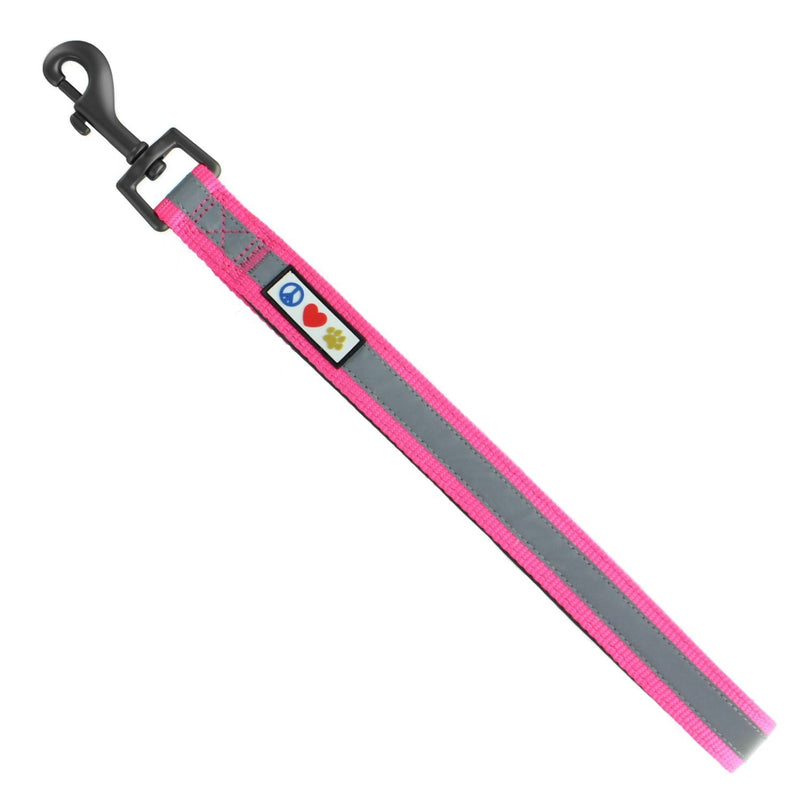 [Australia] - Pawtitas Padded Short Dog Leash - Reflective, heavy duty and padded handle Leash for confortable grip is a great leash for dog training | Short Dog Leashes for medium and large dogs - 1 feet dog leash Pink 