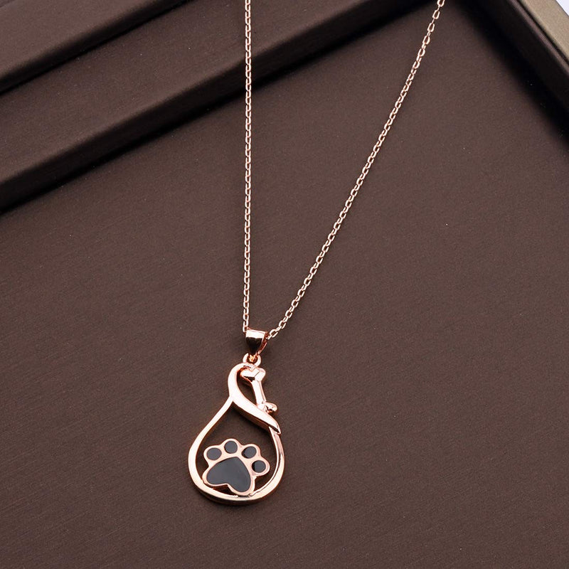 CENWA Dog Paw Necklace Dog Mom Gift Puppy Dog Cat Pet Paw Print Pendent Necklace Dog Remembrance Pet Loss Memorial Gift for Dog Mom Cat Mom RG - PawsPlanet Australia