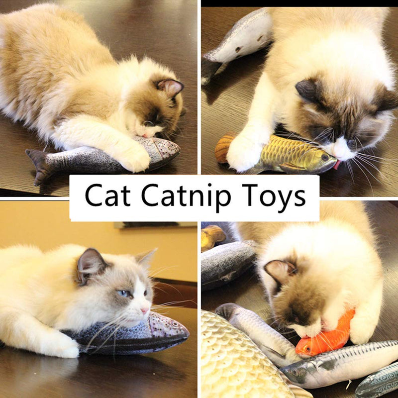 N\A 10PCS Catnip Fish Toys for Cat 20cm Cat Fish Pillow Cat Chew Toys Squeaky Mice Cat Toys Interactive Plush Cat Catnip Toys Teeth Cleaning Pets Chew Toys for Indoor Puppy Cat dog - PawsPlanet Australia