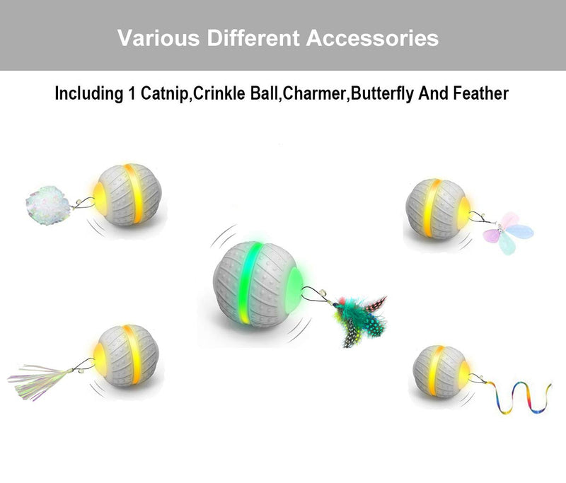 [Australia] - YVE LIFE Robotic Interactive Cat Feather Toys for Indoor Cats,Automatic Moving Cat Toys with Large Capacity Battery,Cat Mice/Ball/Wand Toys for Kitten/Cats 