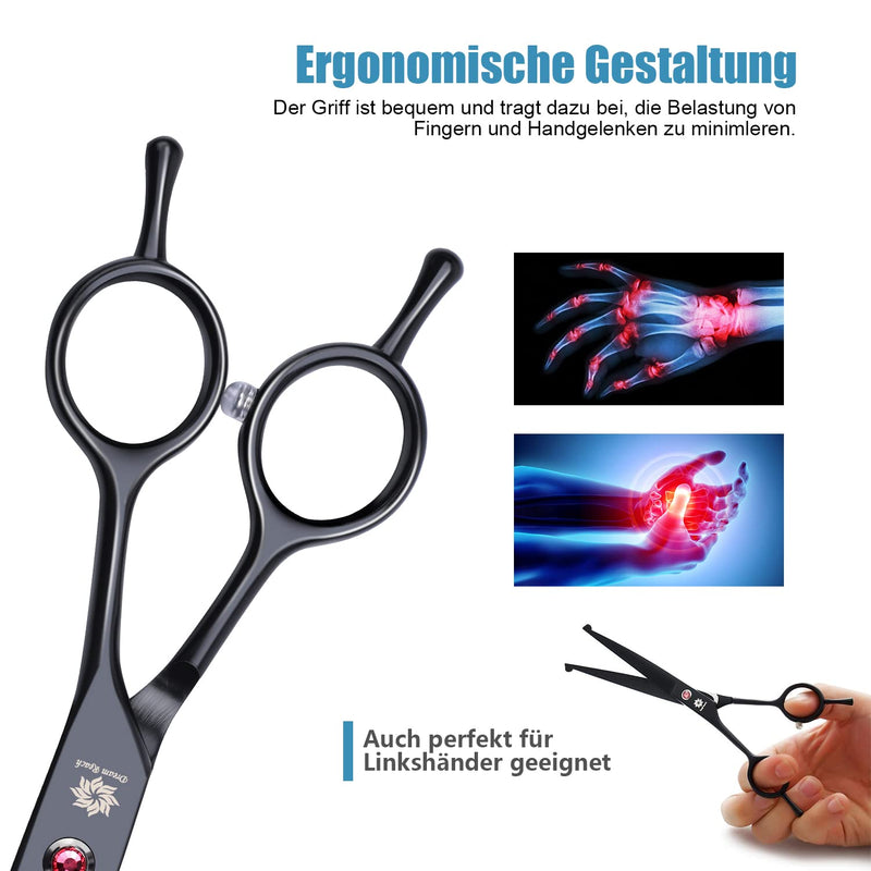 Dream Reach 7.0 Inch Professional Pet Grooming Set Dog Scissors Grooming Scissors Pet Grooming Scissors Straight/Curved/Effiliating/Chunker Scissors Set Black (Set of 4) Set of 4 - PawsPlanet Australia