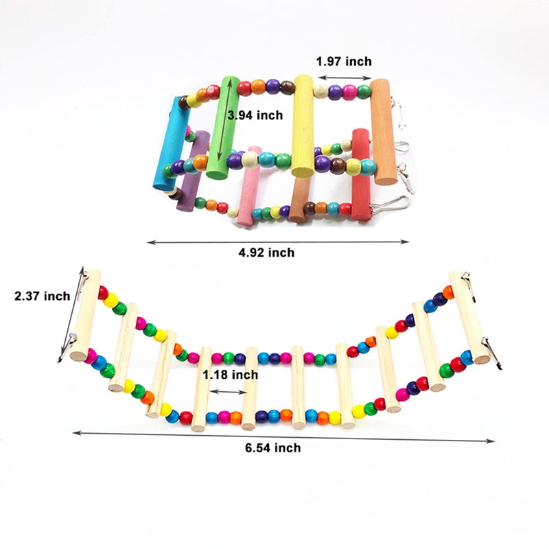 N\A Bird Ladder Parakeet Toys in Bird Cage, Rainbow Swing Hanging Bird Cage for Parakeets, Rope Perch Hamster Bridge Rat Cages Parakeet Cage Accessories for Pet Crawling and Trainning - PawsPlanet Australia