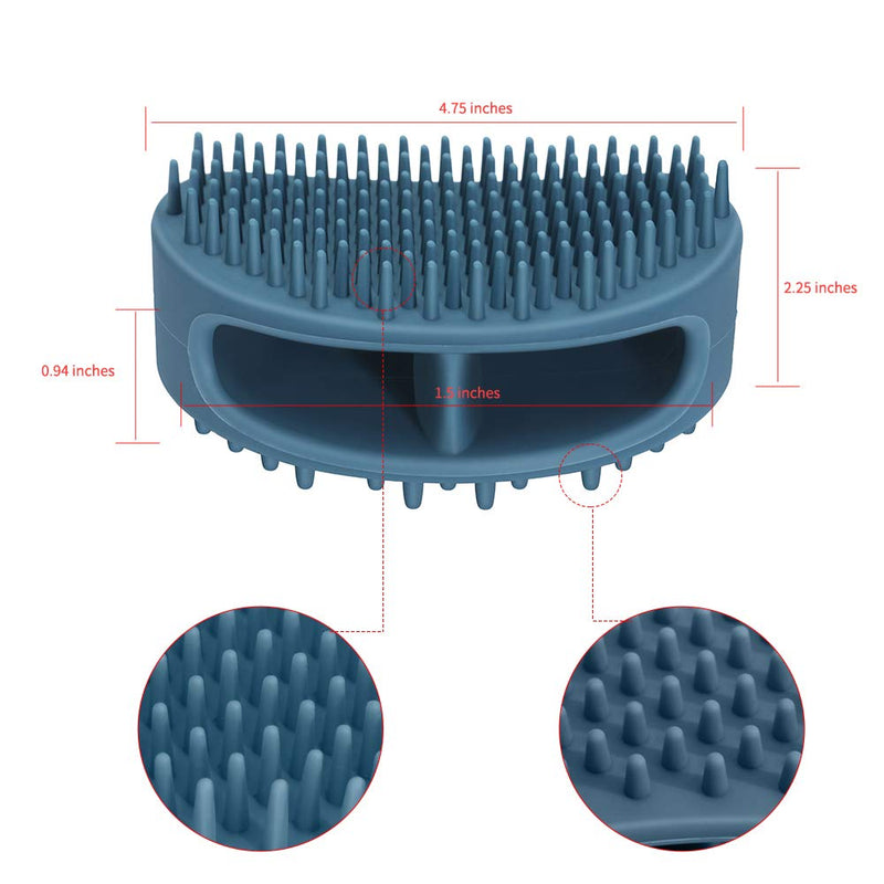 [Australia] - Famobest Dog Brush & Cat Brush, Soft Silicone Dog Grooming Brush, Pet Bath & Massage Brush for Cats and Dogs with Short or Long Hair, Cat Slicker Shedding Hair Brush for All Pet Sizes Slate 