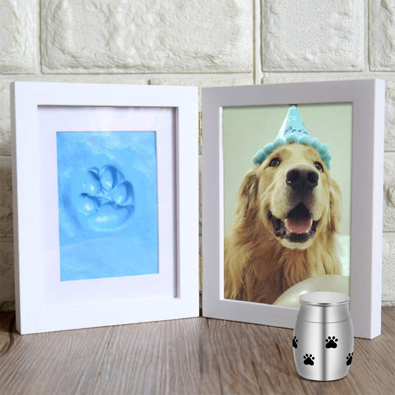 Small Cremation Urn for Pet Ashes Mini Pet Paw Keepsake Urn Stainless Steel Memorial Keepsake Urns for Dogs Cats Ashes Holder Silver-pet paw Non-customize - PawsPlanet Australia
