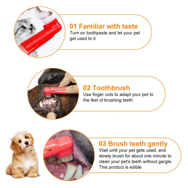 CBROSEY Dog Toothpaste, Dog Toothbrush,Toothpaste for Dogs and Cats,Toothbrush and Toothpaste Kit, Improve Oral Hygiene Prevents Gum Disease & Plaque,Clean Teeth,Freshen Breath - PawsPlanet Australia