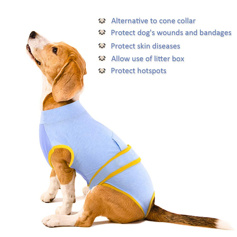 Kuoser Dog Recovery Suit for Small/Medium/Large Size, Cat Abdominal Wound/Skin Disease Protector, Puppy After Surgery Wear, E-collar Alternative for Pet Indoor/Outdoor XS-Back Length:8.3-11.4" - PawsPlanet Australia
