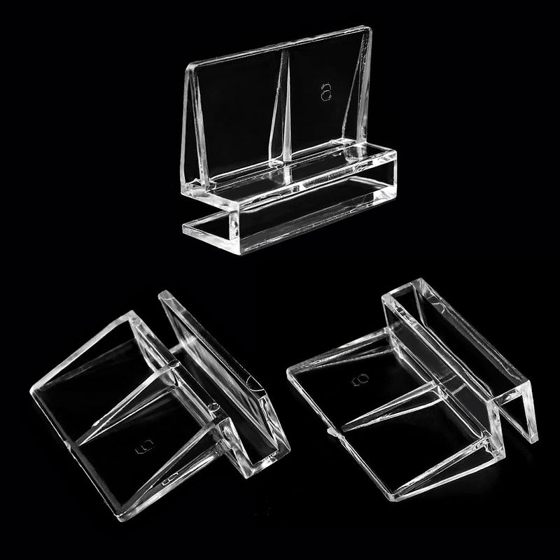 YETOOME 16PCS 6mm Fish Tanks Glass Cover Clip, Acrylic Aquarium Fish Tank Glass Cover Support Hoder Clamp Accessory for Rimless Aquariums (Clear) - PawsPlanet Australia