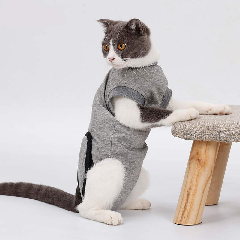 BT Bear Pet Surgery Recovery Suits,Cats Clothes Abdominal Wounds Skin Diseases E-Collar Alternative Cotton Cat Shirt for Cats Puppy Small Dogs (XXS-Back length 25cm) XXS--Back length 25cm,Chest--27cm - PawsPlanet Australia
