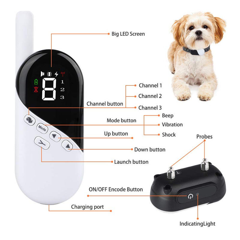 [Australia] - Dog Training Collar with Remote - Dog Shock Collar w/3 Training Modes, Beep, Vibration and Shock, 100% Waterproof Training Collar - Up to 1000Ft Range Remote - Suitable for Small, Medium or Large Dogs For Two Dogs 