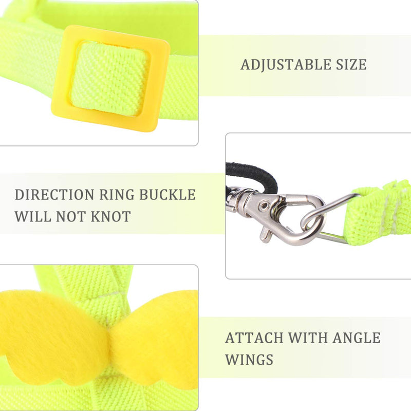 POPETPOP Bird Harness Vest Parrot Adjustable Leash with Angel Wings,Small Pet Outdoor Training Traction Rope Set for Parakeet Cockatiel Guinea Pig (Yellow) - PawsPlanet Australia