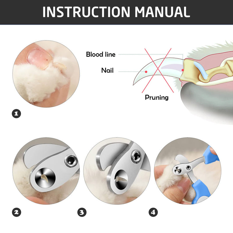 PFLYPF 2 x Cat Claw Trimmer with 1 Finger Toothbrush and 2 Clear Toothbrushes Pet Nail Care Tool for Small Animals - PawsPlanet Australia