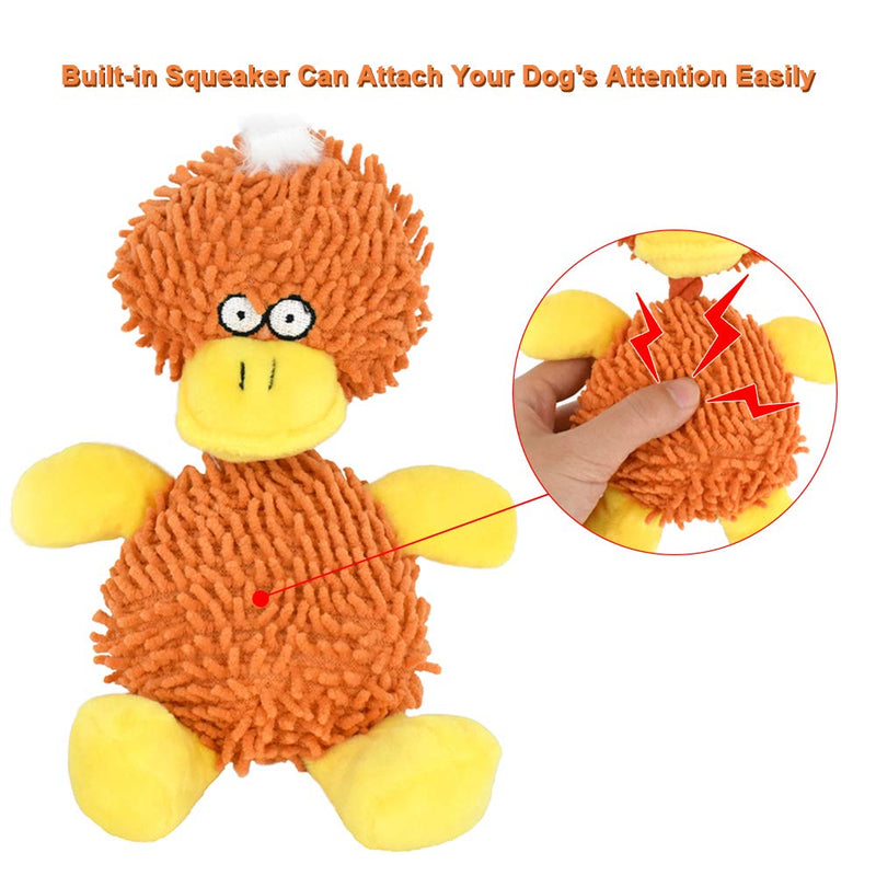 RIO Direct Squeaky Dog Toys, 2 Pack Durable Dog Plush Toys Chew Toys Dog Interactive Companion, Funny Animals Shapes Training Toy for Puppy Small Medium Dogs (Frog & Yellow Duck) - PawsPlanet Australia