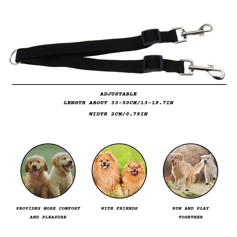 Pack of 2 Double Trainer Leash Adjustable for 2 Dogs Pet, Adjustable Lead No Tangle Shock Absorbing Double Leash - PawsPlanet Australia