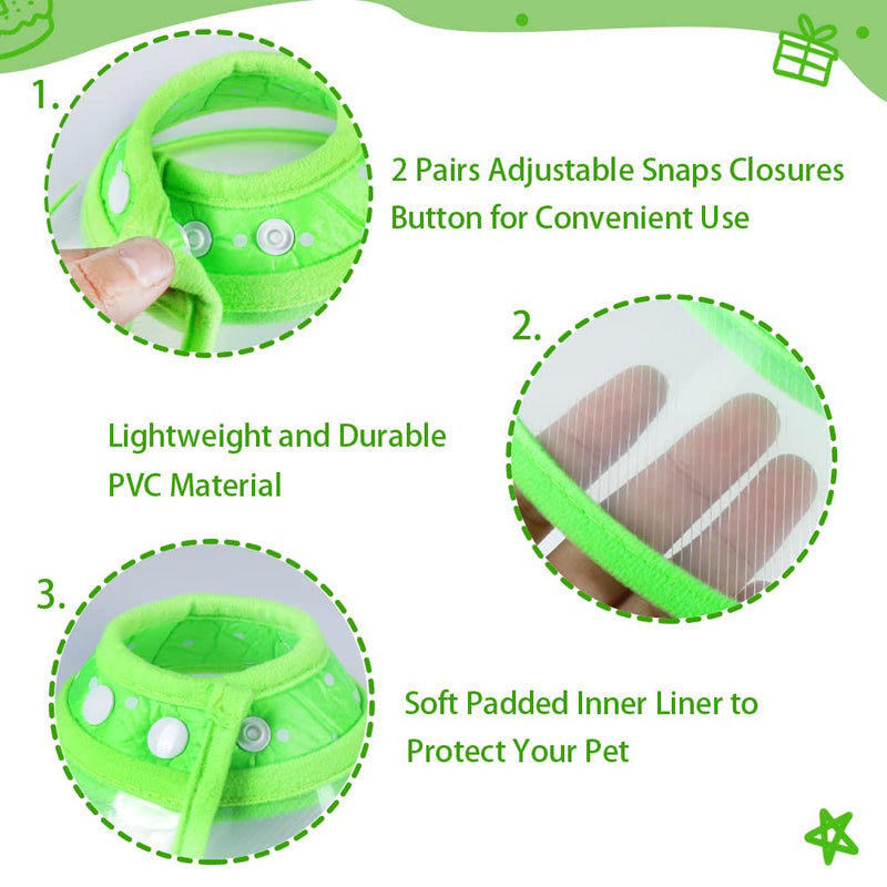 Vividifying Pet Neck Brace, Adjustable from 11.9-14.4 cm Lightweight Protective Collar for Puppies, Small Dogs and Cats (Green-S) Green-S - PawsPlanet Australia