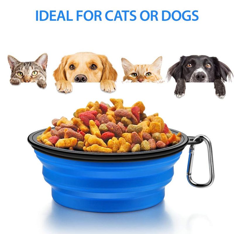 [Australia] - URWOOW Collapsible Foldable Slow Feeder Pet Dog Cat Puppy Silicone Travel Pet Slow Feeding Bowl Dog Water Dish Cat Port 2pack small 