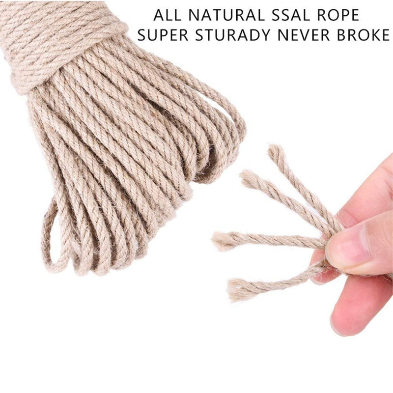 [Australia] - MiOYOOW Twisted Sisal Rope, 10m Cat Scratcher Rope DIY Cat Natural Jute Rope for Repairing Wine Hemp Rope for DIY Scratcher for Cat Tree Tower 1000x0.4cm 