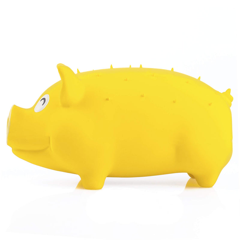 CHIWAVA 7.4 Inch Large Pig Dog Toy for Dogs Latex Rubber Squeeze Grunting Sound Interactive Play Color Yellow - PawsPlanet Australia
