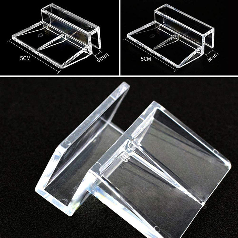 Istloho 10 Pieces Fish Tank Glass Cover Clips 6mm Fish Tank Clips Acrylic Aquarium Glass Cover Clip Fish Tank Lid Holder Support - PawsPlanet Australia