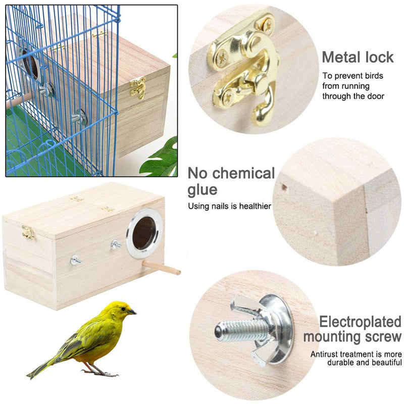 Parakeet Nest Box Budgie Nesting House Cockatiel Breeding Parrots Mating Box for Lovebirds Large and Medium-Sized Birds L:11.4"*5.9"*5.9"inch - PawsPlanet Australia