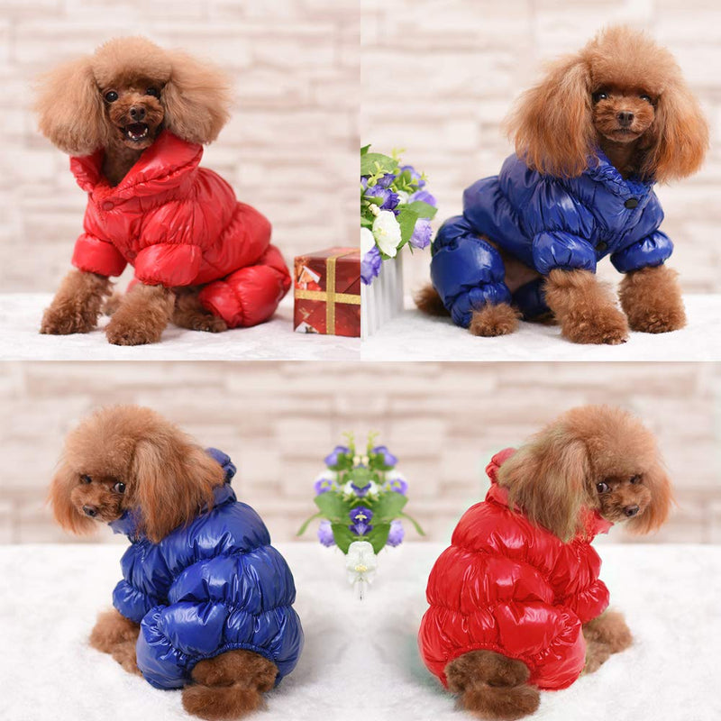 PET ARTIST Winter Puppy Dog Coats for Small Dogs,Cute Warm Fleece Padded Pet Clothes Apparel Clothing for Chihuahua Poodles French Bulldog Pomeranian Chest:16.5’’, Back Length:13’’ Red - PawsPlanet Australia