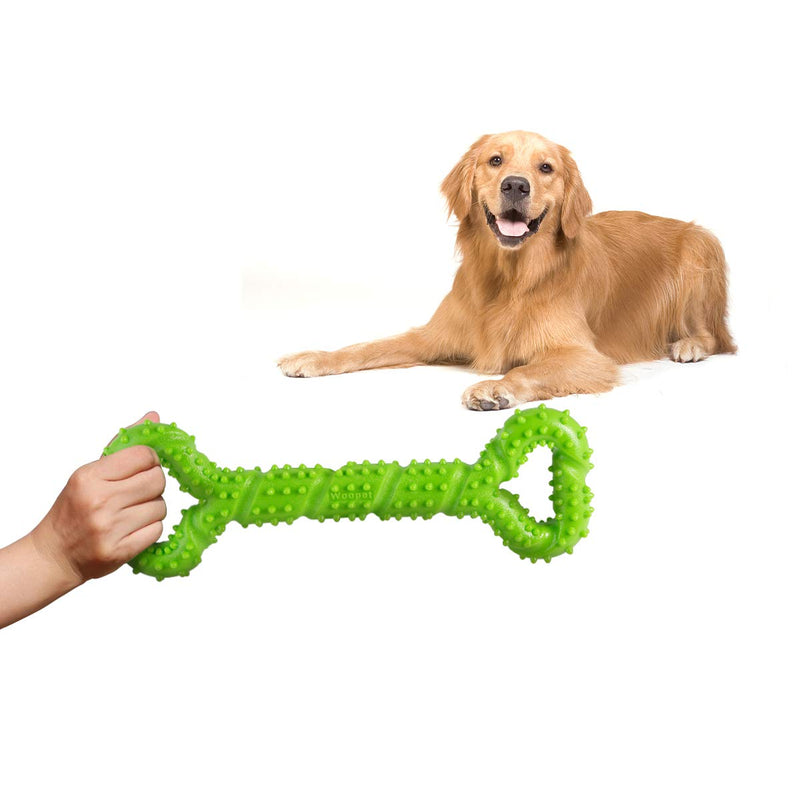 Petyoung Durable Dog Chew Toys 13 Inch Bone Shape for Aggressive Chewers, Interactive Toy for Small Medium and Large Dog with Strong Tug Convex Design Tooth Cleaning (green) Green - PawsPlanet Australia
