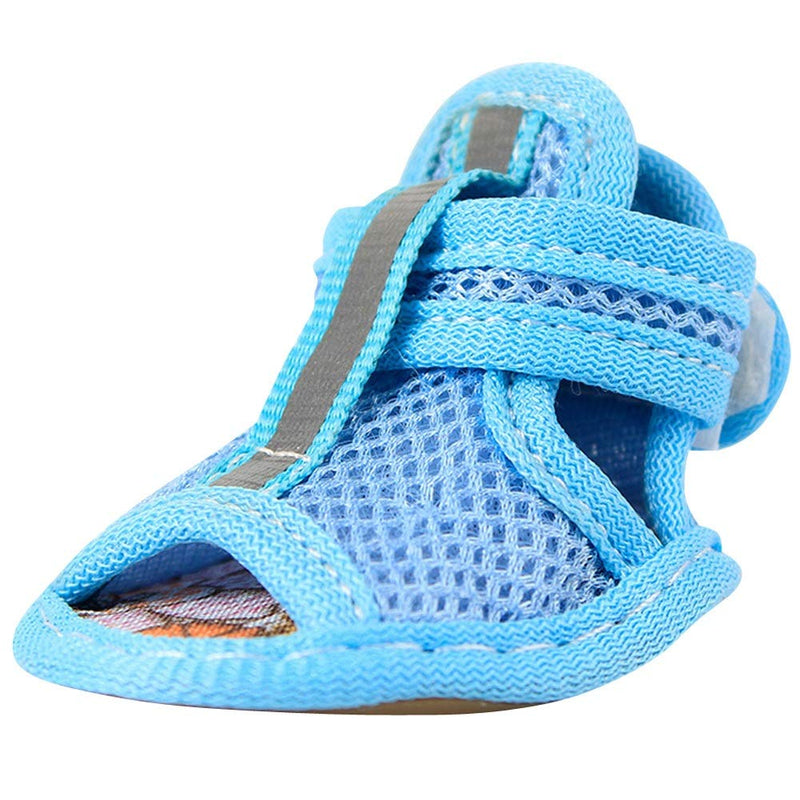 [Australia] - AOFITEE Summer Dog Shoes Breathable Mesh Puppy Boots, Adjustable Dog Sandals Anti-Slip Pet Paw Protector for Hot Pavement XL Blue Mesh Dog Shoes 