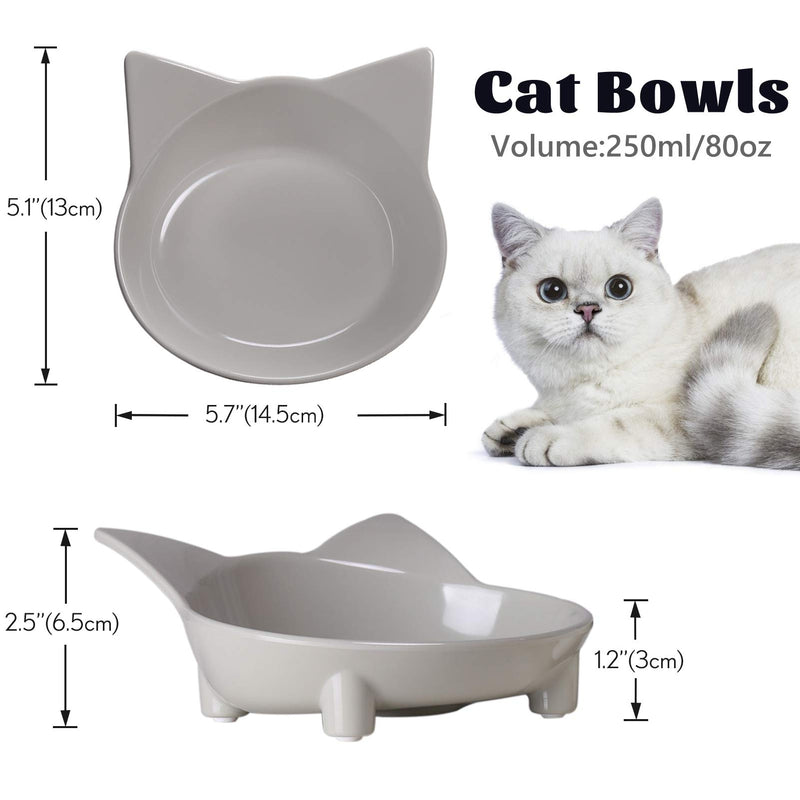 Cat Bowls Cat Food Bowls Non Slip Cat Double Dish Pet Food & Water Bowls Feeder Bowls Pet Bowl Set of 3 for Dogs Cats Small Animals (Safe Food-Grade Melamine Material) White, Gray and Black - PawsPlanet Australia